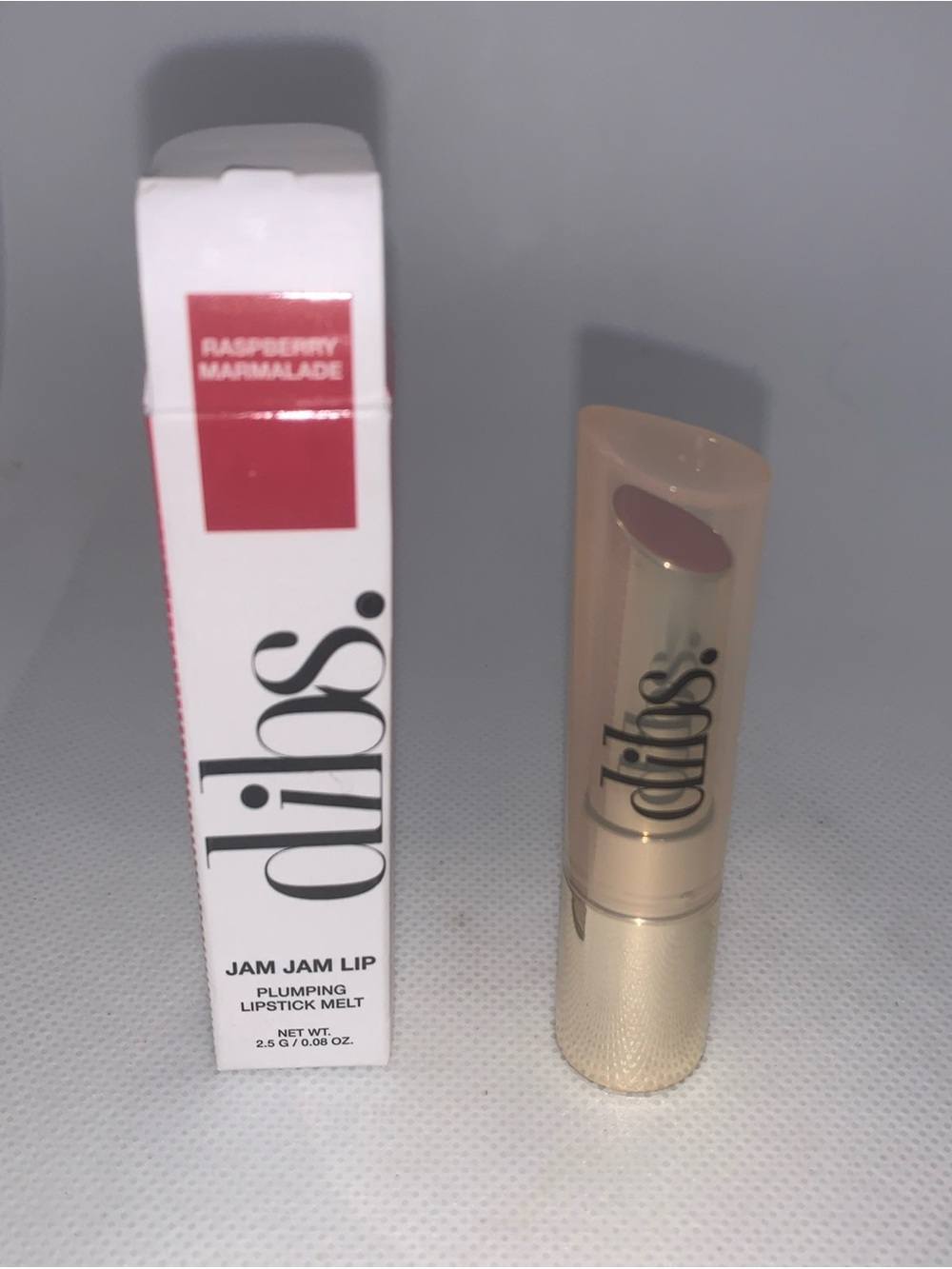 Dibs Jam Jam Lip Plumping Lipstick Melt – Raspberry Marmalade NIB .08 Oz